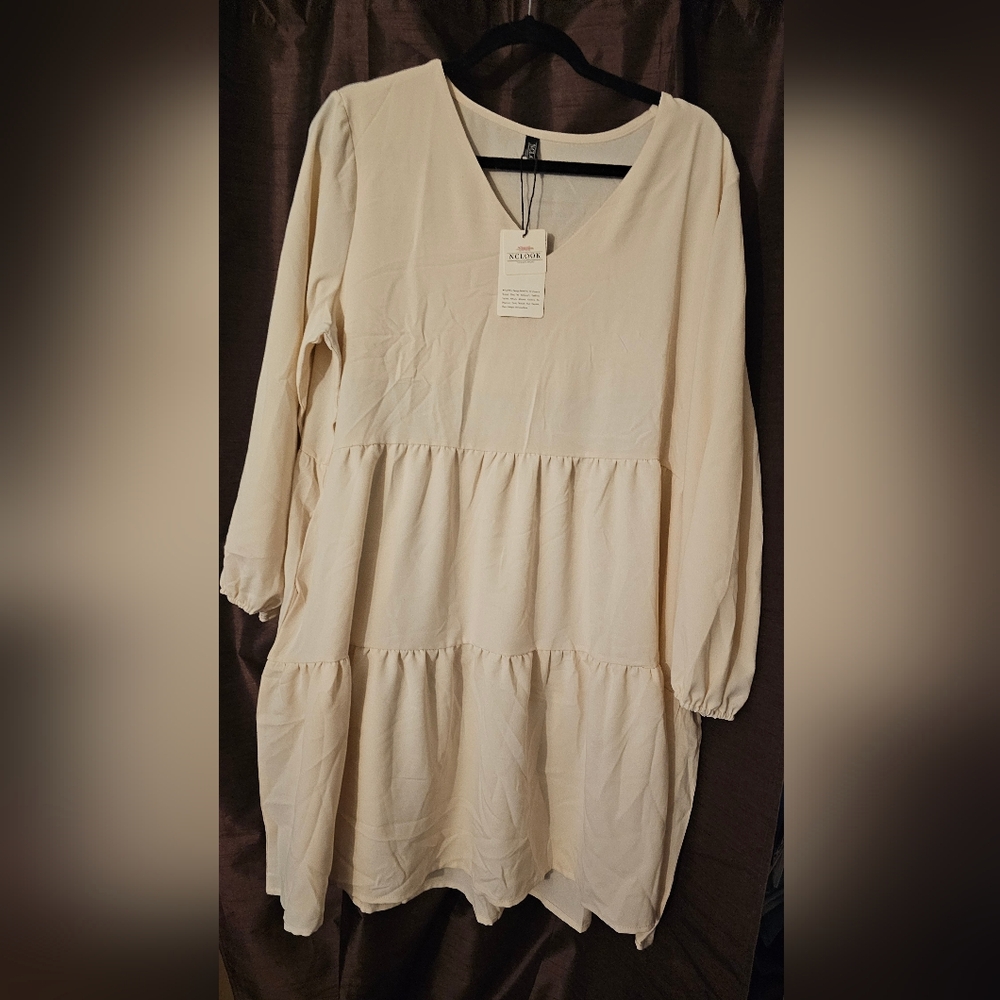 Elegant Cream Midi Dress